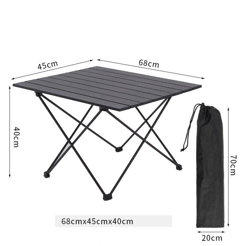 Black/silver Aluminum alloy small square table ZDZ-TK03